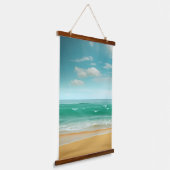 Der ruhige Strand Wandteppich Mit Holzrahmen (Gewinkelt)
