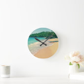 Der ruhige tropische Strand Runde Wanduhr (Zuhause)
