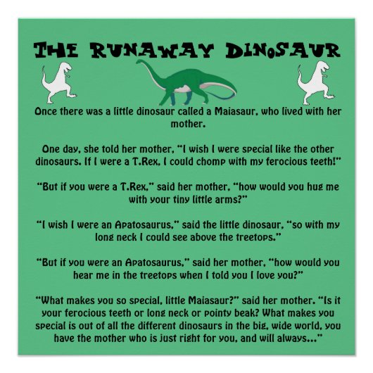 Der Runaway-Dinosaurier Poster (Vorderseite)