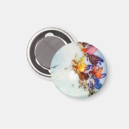 Der runde Magnet der Serie (Vorderseite/Rückseite)