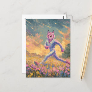 Der Running Bobcat Postkarte