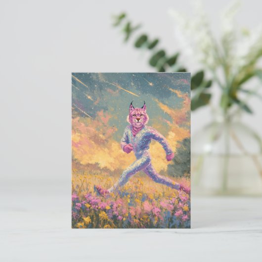Der Running Bobcat Postkarte (Stehend Vorderseite)