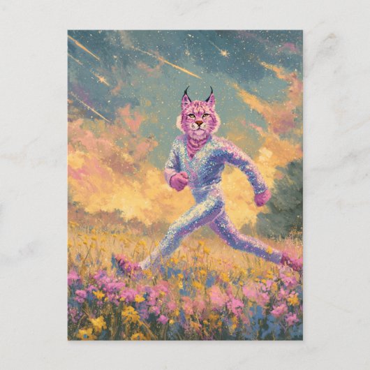 Der Running Bobcat Postkarte (Vorderseite)