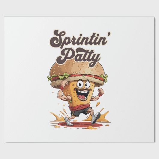 Der Running Cheeseburger Geschenkpapier (Flach)