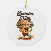 Der Running Cheeseburger Keramik Ornament (Vorne)