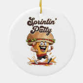 Der Running Cheeseburger Keramik Ornament (Hinten)