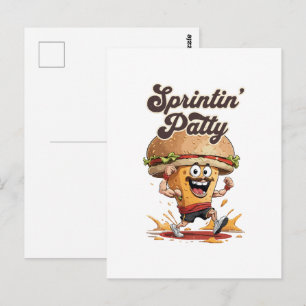 Der Running Cheeseburger Postkarte