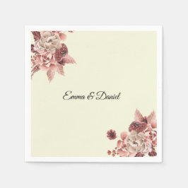 Der rustikale Herbst blüht den Hintergrund der Was Serviette