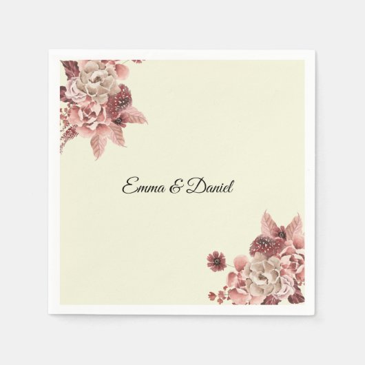 Der rustikale Herbst blüht den Hintergrund der Was Serviette (Vorderseite)