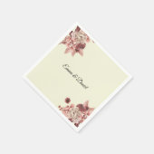 Der rustikale Herbst blüht den Hintergrund der Was Serviette (Ecke)