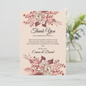 Der rustikale Herbst blüht leicht beige Wasserfarb Dankeskarte (Stehend Vorderseite)