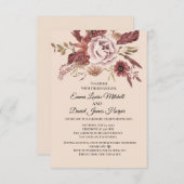 Der rustikale Herbst blüht leicht beige Wasserfarb Einladung (Vorne/Hinten)