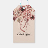 Der rustikale Herbst blüht leicht beige Wasserfarb Geschenkanhänger (Rückseite)