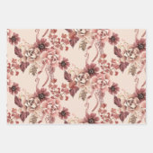 Der rustikale Herbst blüht leicht beige Wasserfarb Geschenkpapier Set (Vorderseite 3)