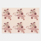 Der rustikale Herbst blüht leicht beige Wasserfarb Geschenkpapier Set (Vorderseite)