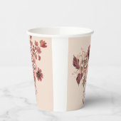 Der rustikale Herbst blüht leicht beige Wasserfarb Pappbecher (Links)