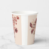 Der rustikale Herbst blüht leicht beige Wasserfarb Pappbecher (Rechts)