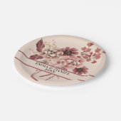 Der rustikale Herbst blüht leicht beige Wasserfarb Pappteller (Schrägansicht)