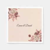 Der rustikale Herbst blüht leicht beige Wasserfarb Serviette (Vorderseite)