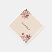 Der rustikale Herbst blüht leicht beige Wasserfarb Serviette (Ecke)