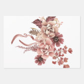 Der rustikale Herbst blüht Weißes Hintergrund Wass Geschenkpapier Set (Vorderseite 2)