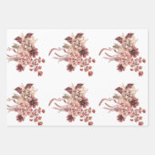 Der rustikale Herbst blüht Weißes Hintergrund Wass Geschenkpapier Set (Vorderseite)