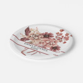 Der rustikale Herbst blüht Weißes Hintergrund Wass Pappteller (Schrägansicht)