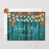 Der rustikale Herbst hinterlässt Aquamarines Barnh Postkarte (Vorne/Hinten)