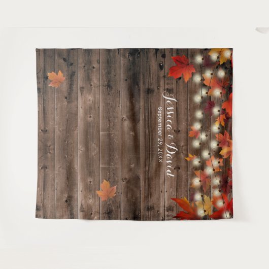 Der rustikale Herbst hinterlässt die Hochzeit im H Wandteppich (Vorderseite (Horizontal))