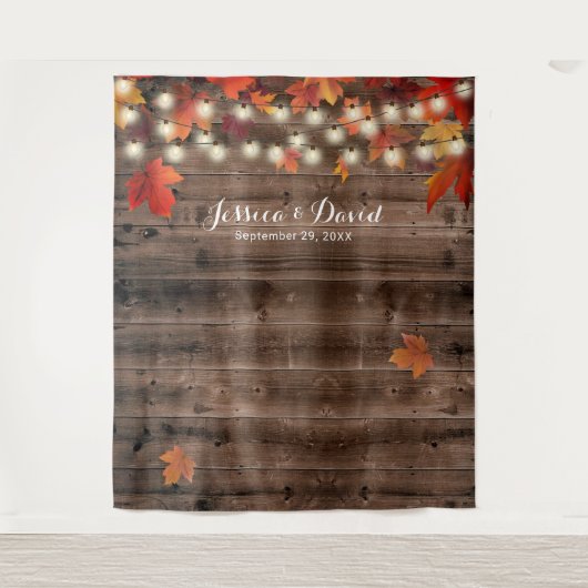 Der rustikale Herbst hinterlässt die Hochzeit im H Wandteppich (Vorderseite)