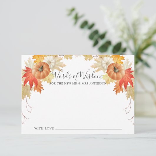 Der rustikale Herbst hinterlässt Kürschnerworte de Einladung (Stehend Vorderseite)