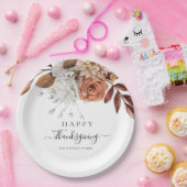 Der rustikale Herbst lässt glückliches Erntedankfe Pappteller (Party)