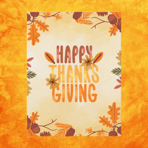 Der rustikale Herbst lässt glückliches Erntedankfe Postkarte