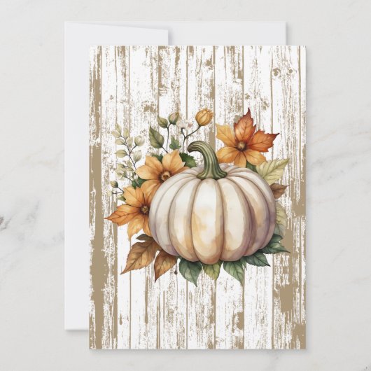 Der rustikale Herbst lässt wenig Pumpkin Baby Dusc Einladung (Rückseite)