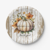 Der rustikale Herbst lässt wenig Pumpkin Baby Dusc Pappteller (Vorderseite)