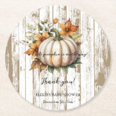 Der rustikale Herbst lässt wenig Pumpkin Baby Dusc Runder Pappuntersetzer (Vorderseite)