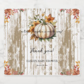 Der rustikale Herbst lässt wenig Pumpkin Baby Dusc Schaumweinetikett (Einzelnes Label)