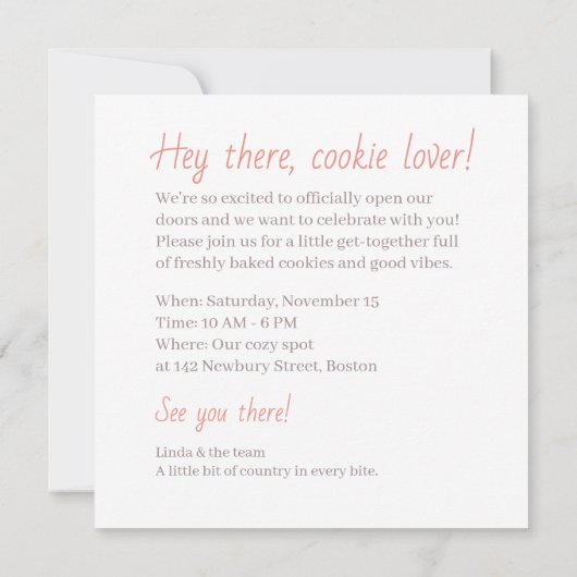 Der rustikale Kürbis Einladung (Rückseite)