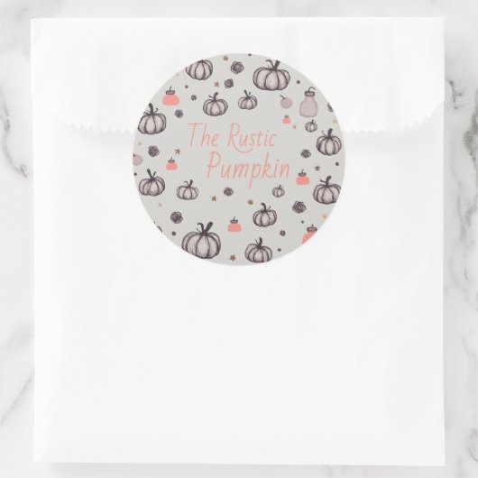 Der rustikale Kürbis Runder Aufkleber (Tasche)