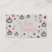 Der rustikale Kürbis Visitenkarte (Vorderseite)