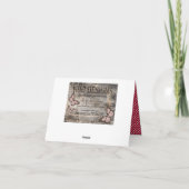 Der rustikale Land-Sonnenblume-Gingham-Karo danken Dankeskarte (Rückseite)