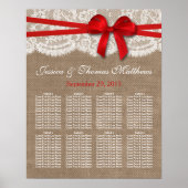 Der rustikale Red Bow Wedding Plan Poster (Vorne)