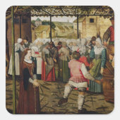 Der rustikale Tanz Quadratischer Aufkleber (Vorderseite)