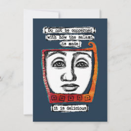 Der Salami ist eine köstliche Grußkarte Karte