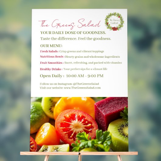 Der Salat der Grüntöne Acrylschild (Neutral)