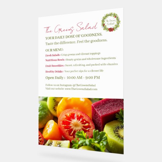 Der Salat der Grüntöne Acrylschild (Winkel)