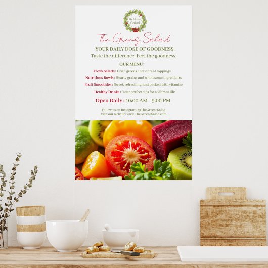 Der Salat der Grüntöne Poster (Küche)