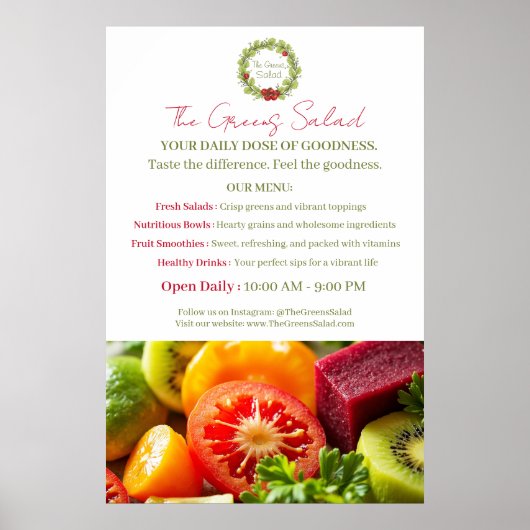 Der Salat der Grüntöne Poster (Vorne)