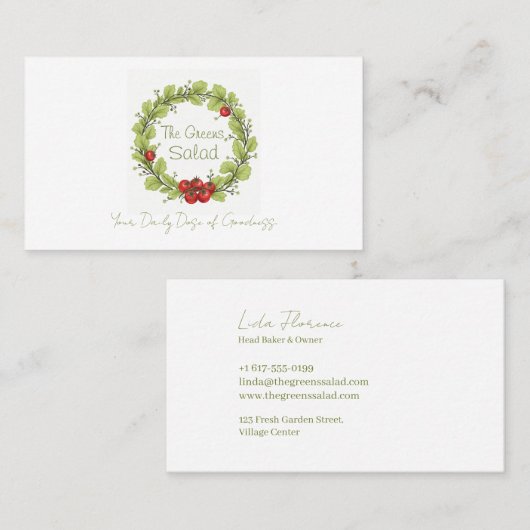 Der Salat der Grüntöne Visitenkarte (Vorne/Hinten)