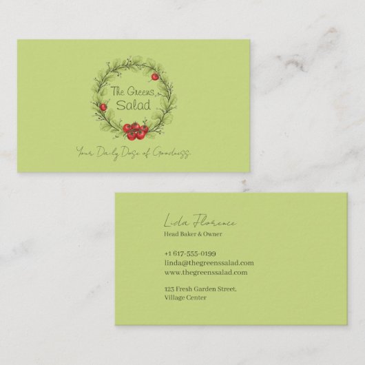 Der Salat der Grüntöne Visitenkarte (Vorne/Hinten)